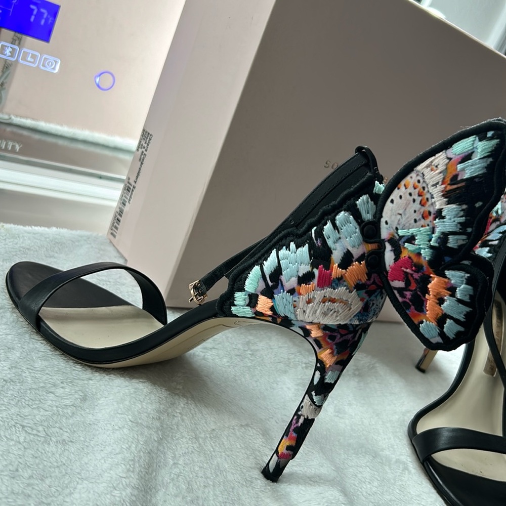 Sophia Webster Chiara embroidered Rainbow Butterfly Heels